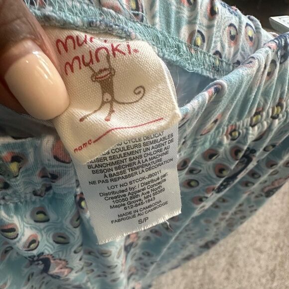 Munki Munki 2Pc Peacock Print Pajamas S - Picture 10 of 10